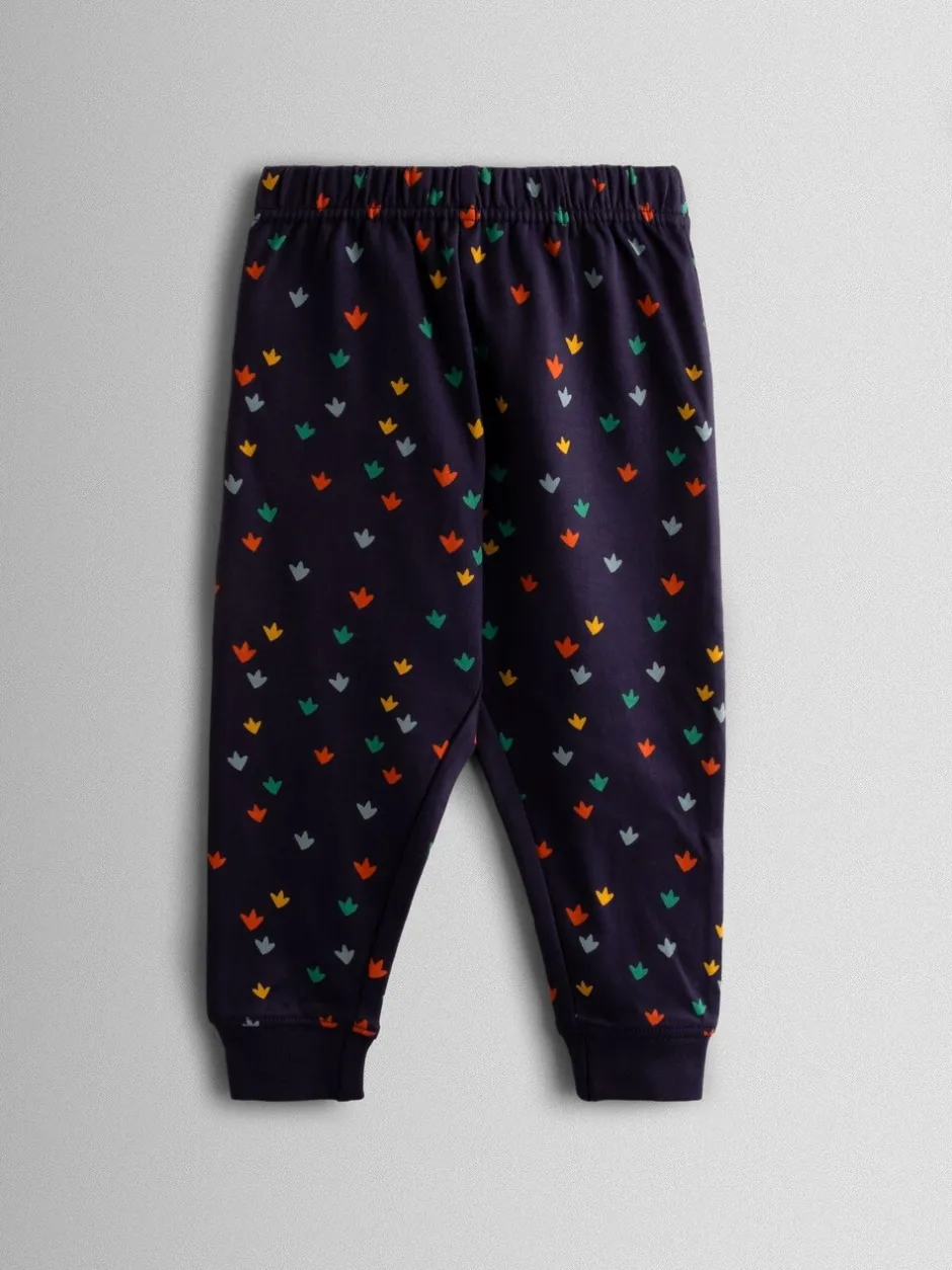 Pyjama's|Jojo Maman Bébé - Cosy Jersey Pyjamas Marineblauw met dinosaurus