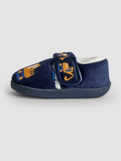 Pantoffels|Jojo Maman Bébé Marineblauw met graafmachine - Slipper Shoe