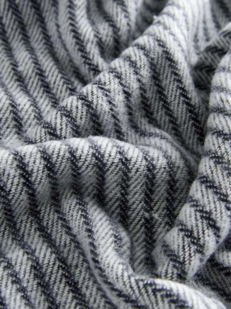 Mutsen, Sjaals En Handschoenen|Next Marineblauw met krijtstrepen - Geweven sjaal