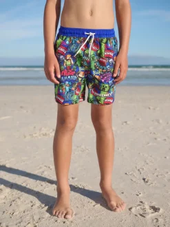 Badkleding|Next Marineblauw met Minecraft-print - Zwemshort (3-16 jr)