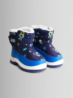 Boots*Jojo Maman Bébé - - Behaaglijke sneeuwlaarzen Marineblauw met raket