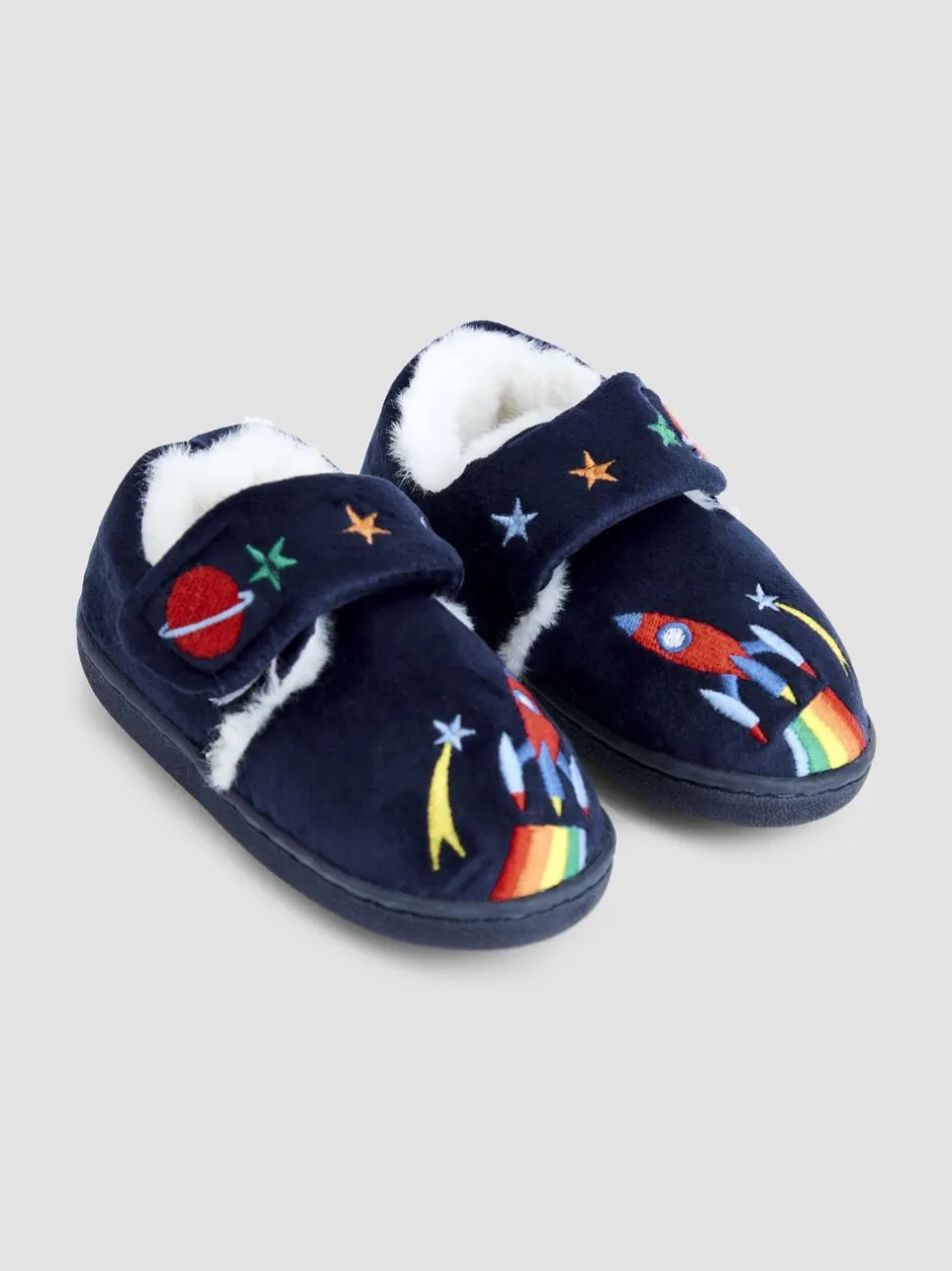 Pantoffels*Jojo Maman Bébé Marineblauw met raket - Slipper Shoe