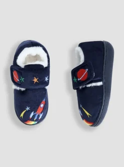 Pantoffels*Jojo Maman Bébé Marineblauw met raket - Slipper Shoe