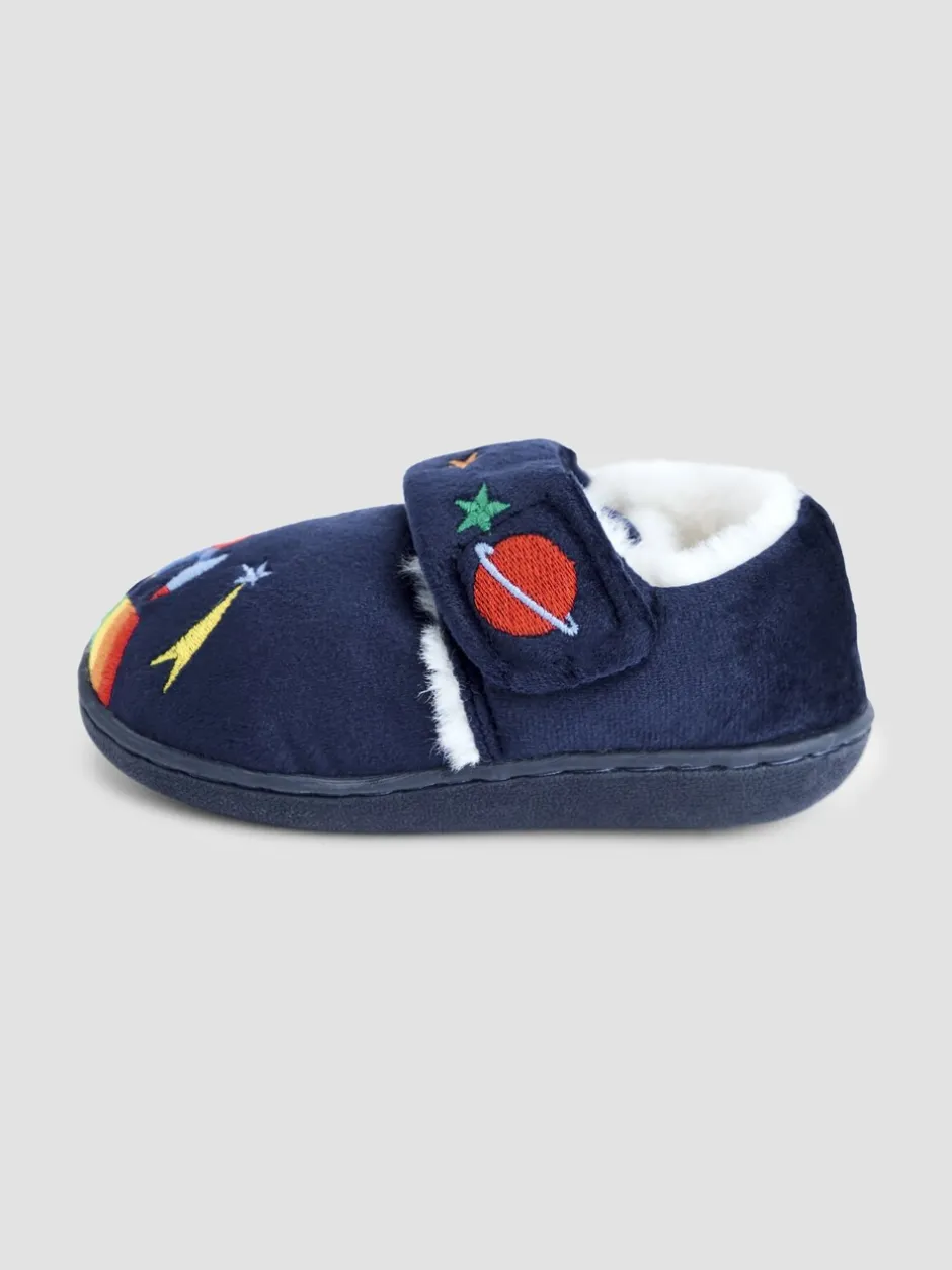 Pantoffels*Jojo Maman Bébé Marineblauw met raket - Slipper Shoe