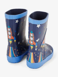 Laarzen|Jojo Maman Bébé - Plain Wellies Marineblauw raket
