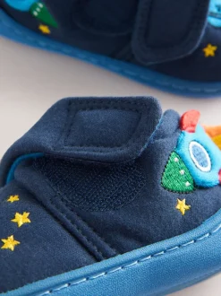 Pantoffels|Nachtkleding En Pyjama's*Next Marineblauw raket - Warm gevoerde pantoffels met kuipzool