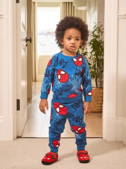 Pyjama's|Nachtkleding En Pyjama's*Next Marineblauw Spider-Man - Enkele behaaglijke fleece pyjama met licentie (12mnd -10jr)