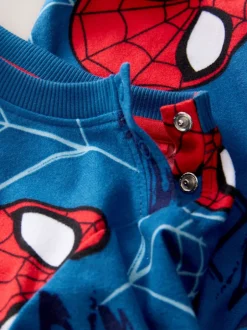 Pyjama's|Nachtkleding En Pyjama's*Next Marineblauw Spider-Man - Enkele behaaglijke fleece pyjama met licentie (12mnd -10jr)