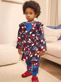 Kamerjassen|Nachtkleding En Pyjama's|Next Marineblauw Spider-Man - Fleece-licentie badjas (12mnd -10jr)