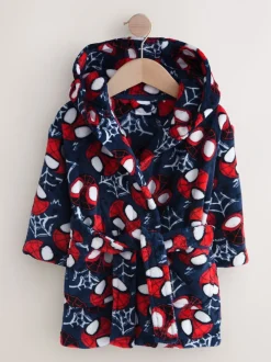 Kamerjassen|Nachtkleding En Pyjama's|Next Marineblauw Spider-Man - Fleece-licentie badjas (12mnd -10jr)