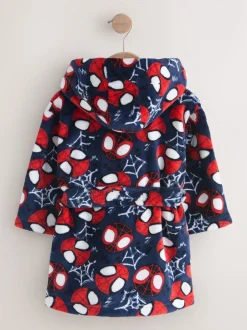 Kamerjassen|Nachtkleding En Pyjama's|Next Marineblauw Spider-Man - Fleece-licentie badjas (12mnd -10jr)