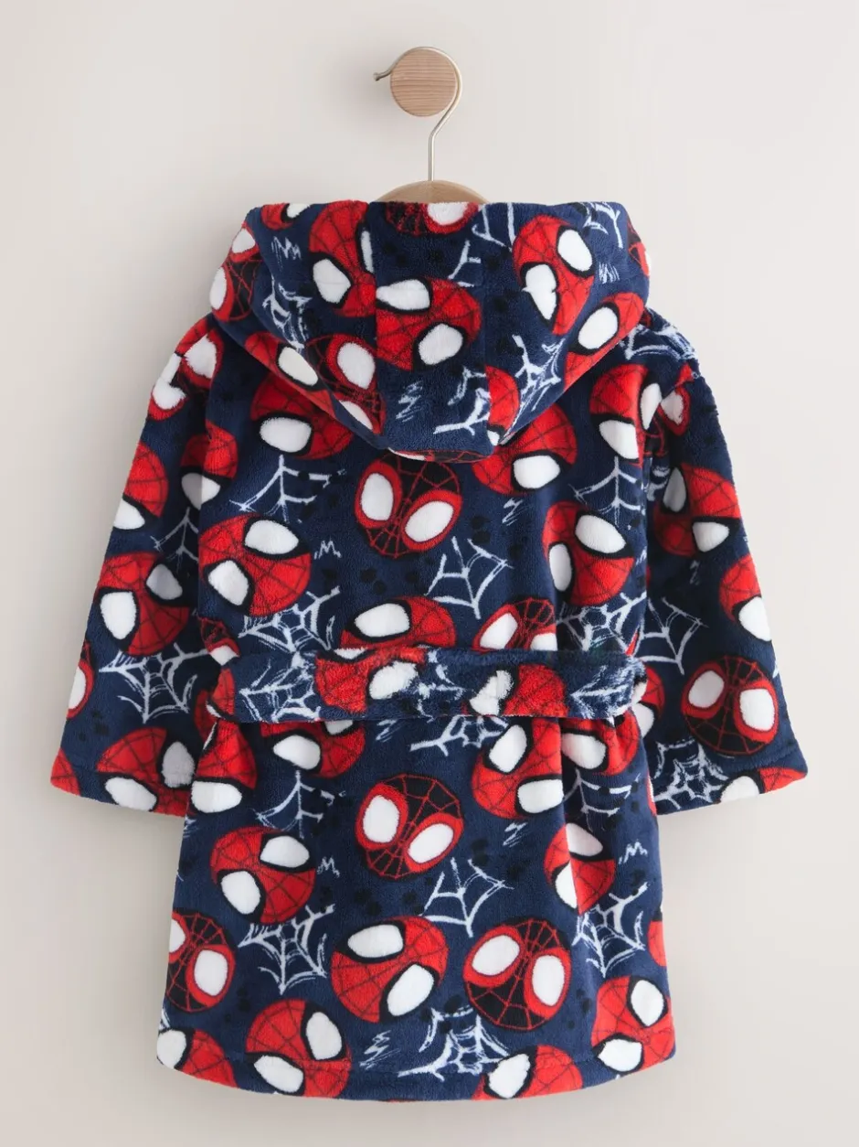 Kamerjassen|Nachtkleding En Pyjama's|Next Marineblauw Spider-Man - Fleece-licentie badjas (12mnd -10jr)