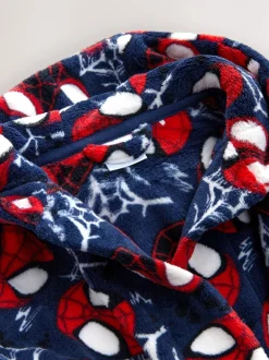 Kamerjassen|Nachtkleding En Pyjama's|Next Marineblauw Spider-Man - Fleece-licentie badjas (12mnd -10jr)