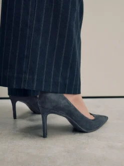 Schoenen Met Hakken|Next Marineblauw suède - Leren mid-court pumps