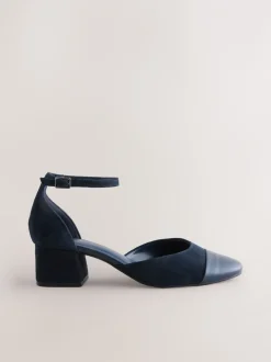 Schoenen Met Hakken|Next - Toe Cap Block Heels Marineblauw suède