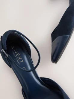 Schoenen Met Hakken|Next - Toe Cap Block Heels Marineblauw suède