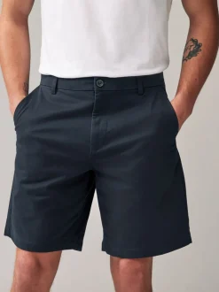 Shorts|Next - Ruimvallende pasvorm. - Set van 2 chinoshorts met stretch Marineblauw/antraciet