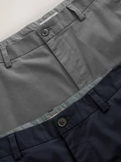 Shorts|Next - Slim Fit - Set van 2 chinoshorts met stretch Marineblauw/antraciet