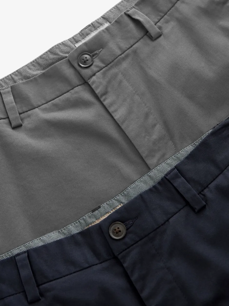 Shorts|Next - Straight fit - Set van 2 chinoshorts met stretch Marineblauw/antraciet