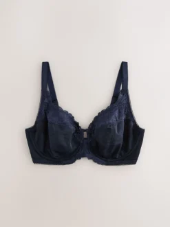 Beha's|Next - DD+ Beha's met volledige cups zonder vulling, set van 3 met kantversiering Marineblauw/bessenrood/roze
