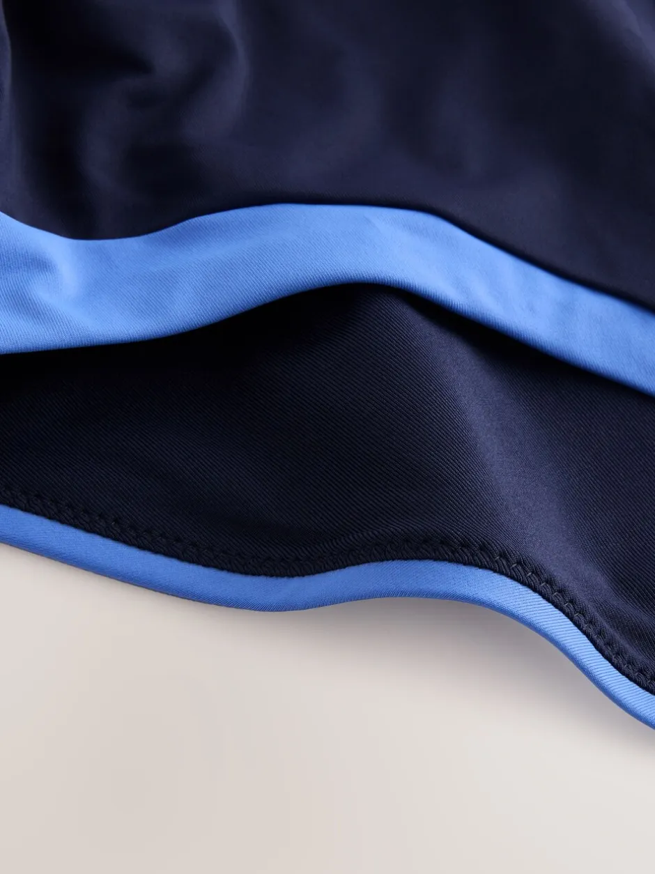 Badkleding|Next - Hoogsluitende halterbadpak met buikcorrectie Marineblauw/blauw