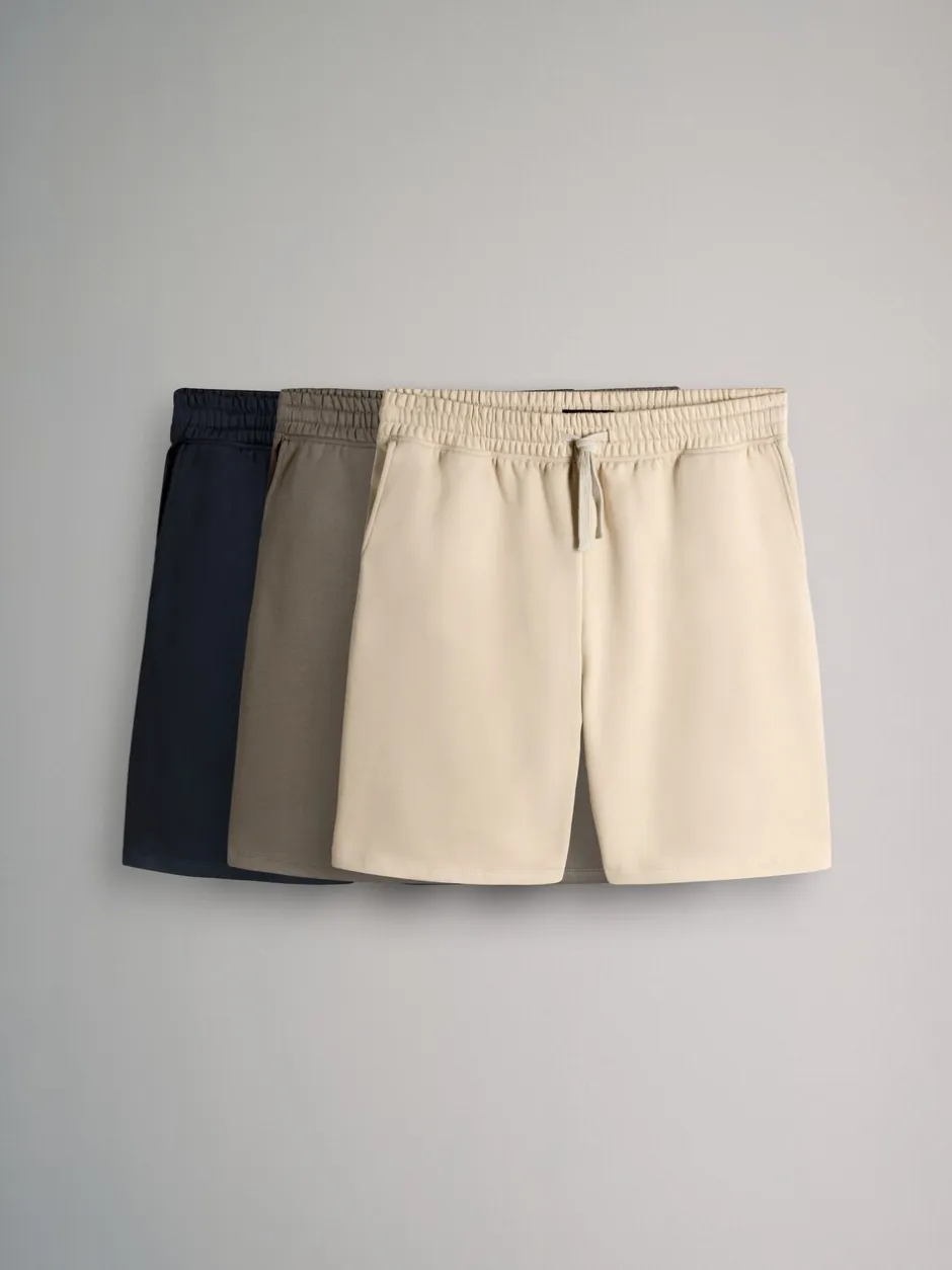 Shorts*The Set - 3 Pack Relaxed Fit Sweat Shorts Marineblauw/bruin