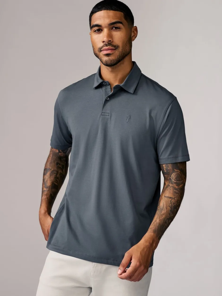 Poloshirts|T-Shirts En Hemden*Next Marineblauw/bruin/grijs/wit/saliegroen - Normale Pasvorm - Set van 5 jersey poloshirts met korte mouwen