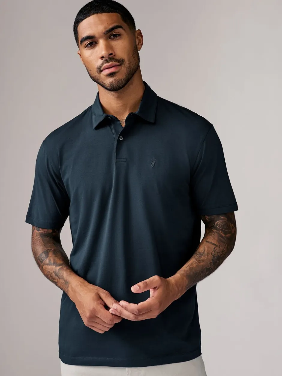 Poloshirts|T-Shirts En Hemden*Next Marineblauw/bruin/grijs/wit/saliegroen - Normale Pasvorm - Set van 5 jersey poloshirts met korte mouwen
