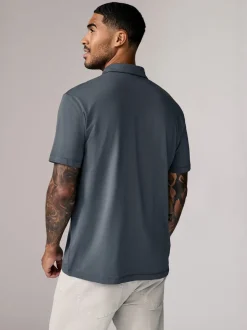 Poloshirts|T-Shirts En Hemden*Next Marineblauw/bruin/grijs/wit/saliegroen - Normale Pasvorm - Set van 5 jersey poloshirts met korte mouwen