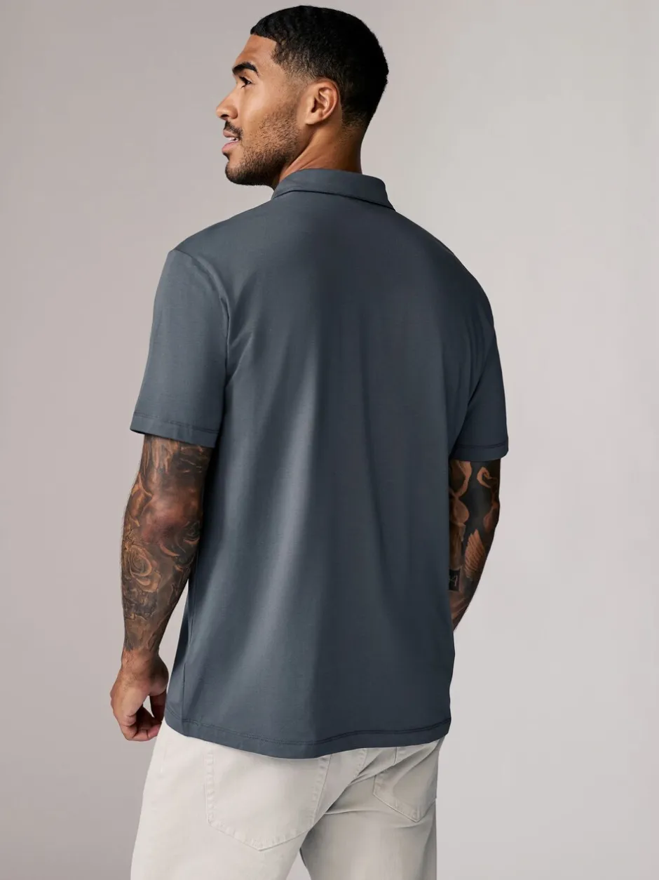 Poloshirts|T-Shirts En Hemden*Next Marineblauw/bruin/grijs/wit/saliegroen - Normale Pasvorm - Set van 5 jersey poloshirts met korte mouwen