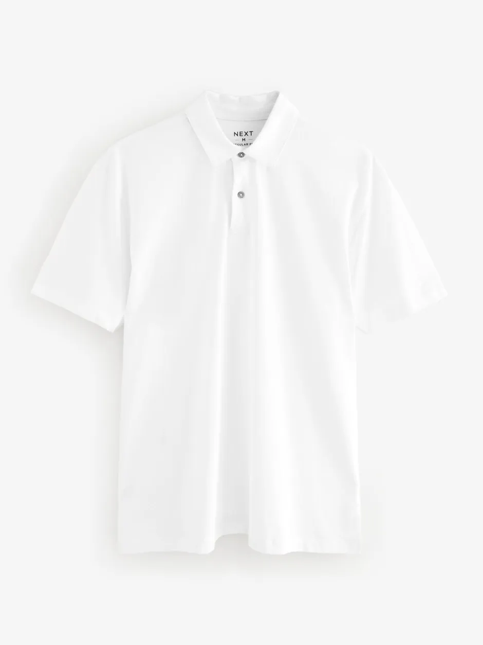 Poloshirts|T-Shirts En Hemden*Next Marineblauw/bruin/grijs/wit/saliegroen - Normale Pasvorm - Set van 5 jersey poloshirts met korte mouwen