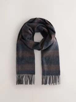 Mutsen, Sjaals En Handschoenen*Next Marineblauw/chocoladebruin - Ombre Stripe Scarf