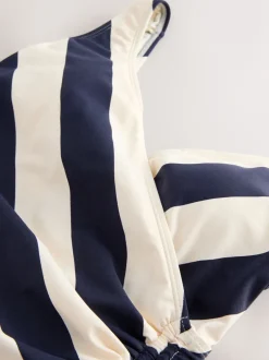 Badkleding*Next Marineblauw/crèmekleurig - Badpak met vormgevende zijrimpeling en buikcorrectie