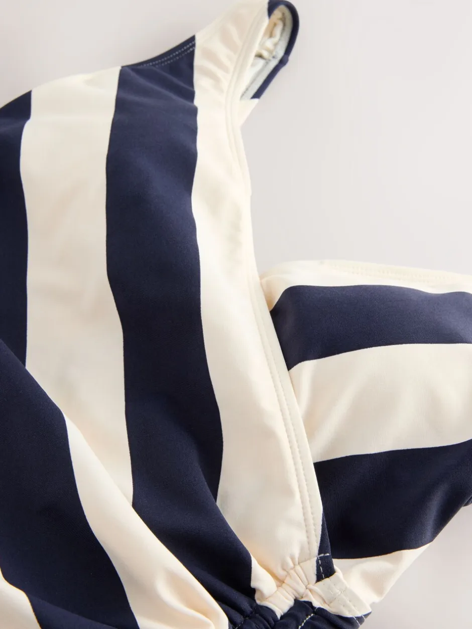 Badkleding*Next Marineblauw/crèmekleurig - Badpak met vormgevende zijrimpeling en buikcorrectie