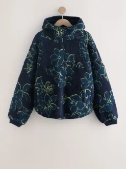 Hoody's En Sweatshirts|Next - Active jack met capuchon van borg Marineblauwe bloemenprint