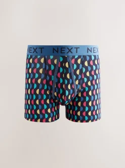 Ondergoed|Ondergoed*Next Marineblauwe kleur met opvallende stippen en strepen - Verpakking van 10 - Boxershorts met A-voorkant