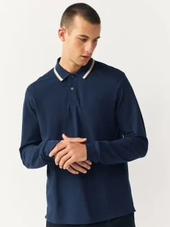 Poloshirts*Next - Poloshirt met contrasterende rand Marineblauwe Ottoman