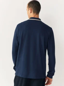 Poloshirts*Next - Poloshirt met contrasterende rand Marineblauwe Ottoman