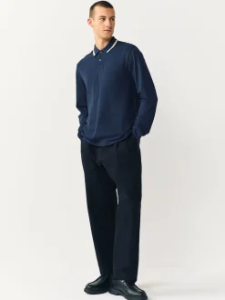Poloshirts*Next - Poloshirt met contrasterende rand Marineblauwe Ottoman
