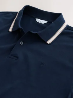 Poloshirts*Next - Poloshirt met contrasterende rand Marineblauwe Ottoman