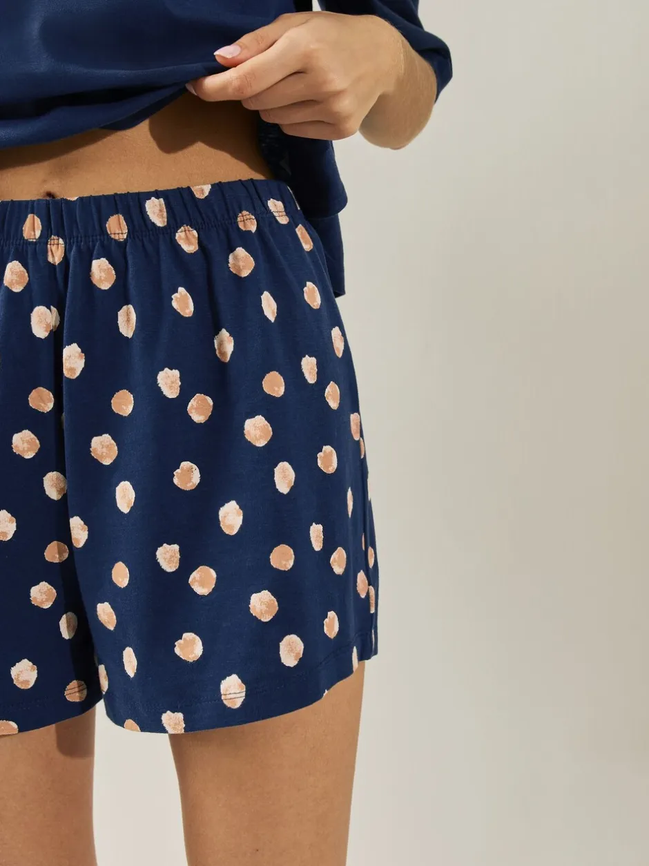 Pyjama's|Loungewear|Next - Korte katoenen pyjama Marineblauwe stip