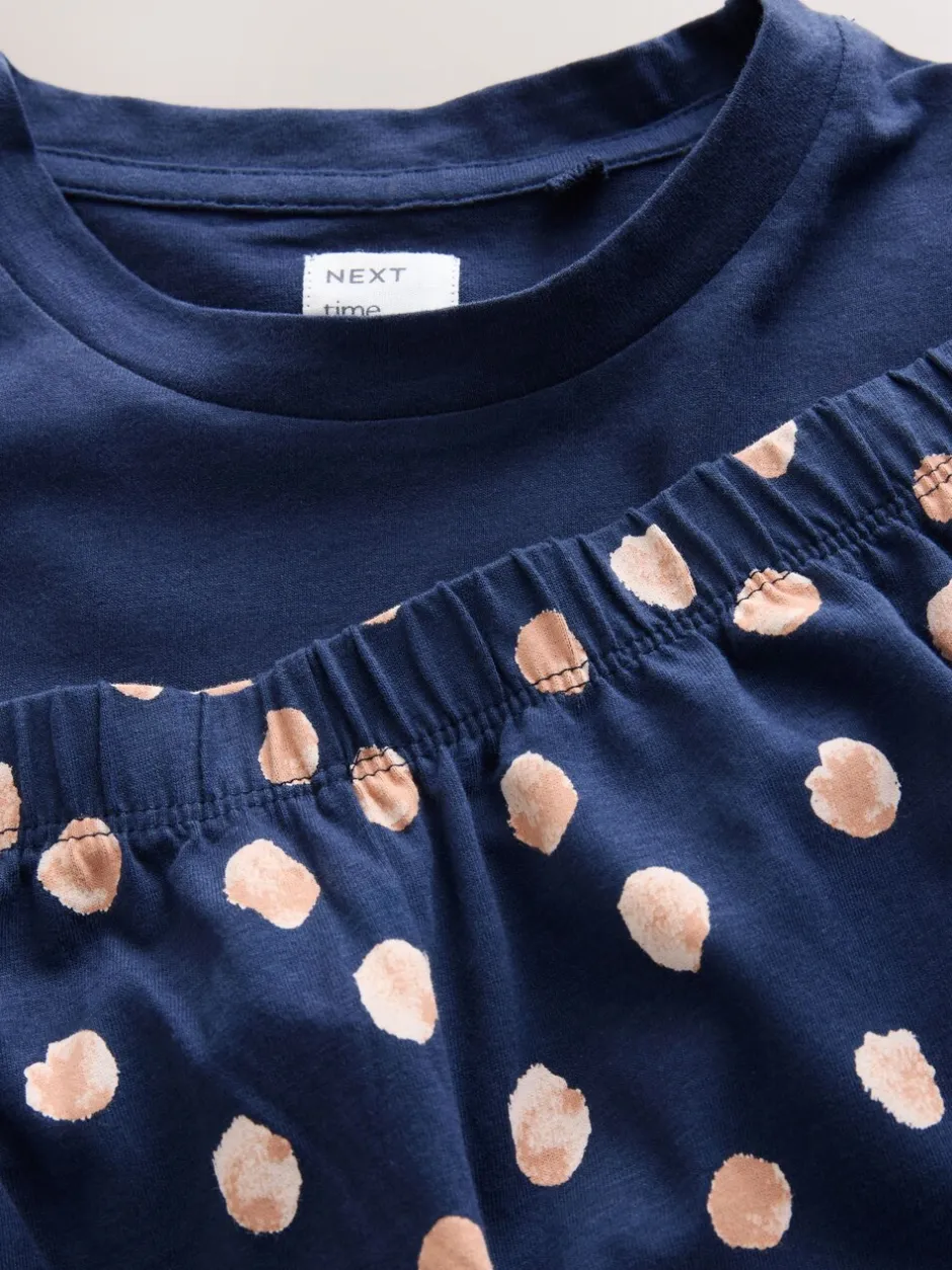 Pyjama's|Loungewear|Next - Korte katoenen pyjama Marineblauwe stip