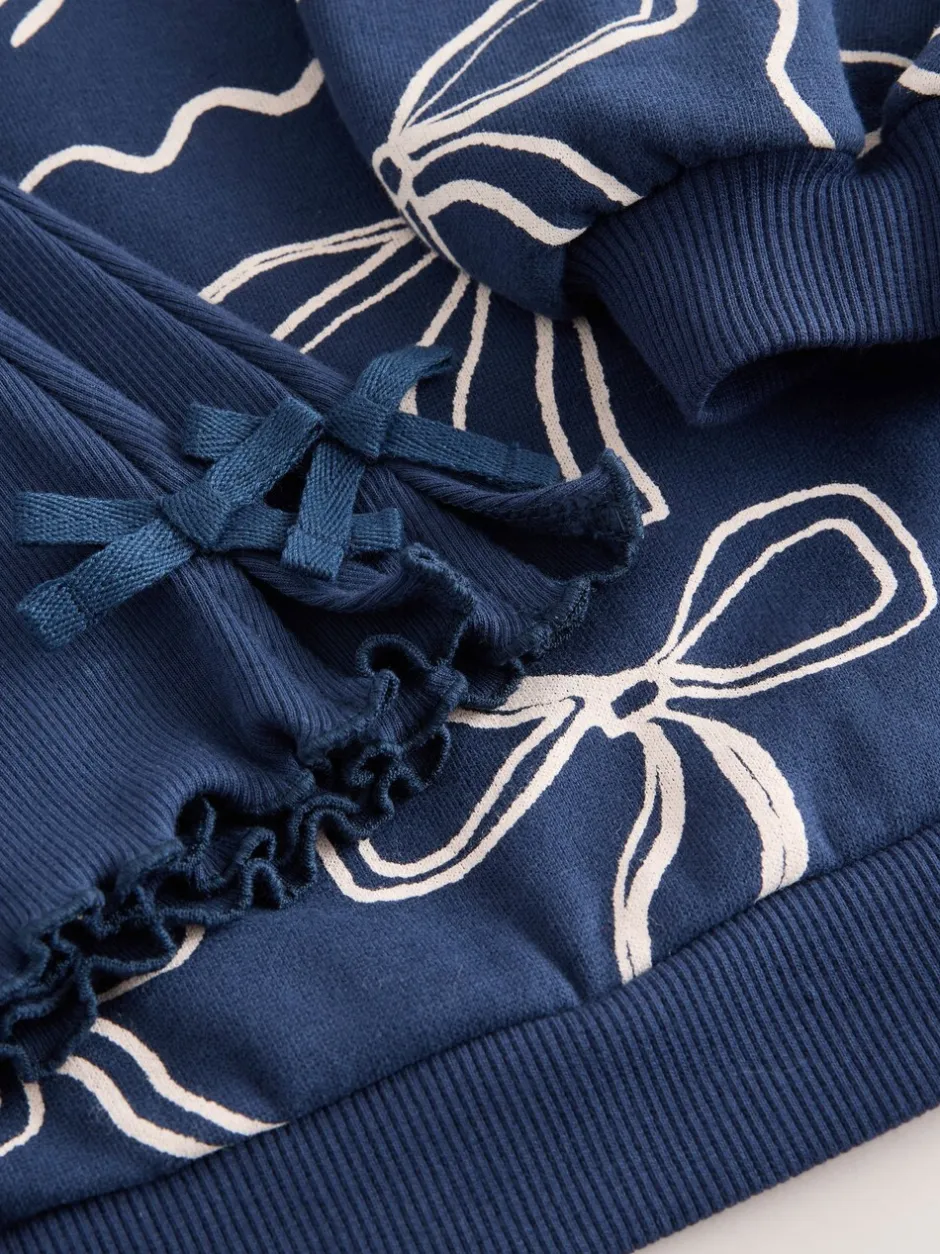 Sweaters En Hoody´S|Next Marineblauwe Strik Print - Set van sweatshirt en uitlopende legging (3mnd -7jr)