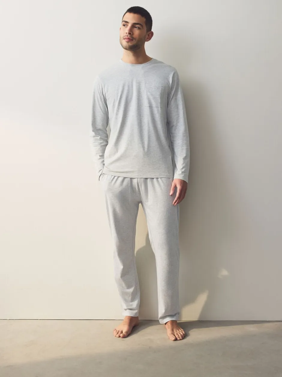 Pyjama's|Next Marineblauw/grijs - Jersey pyjamaset met lange mouwen