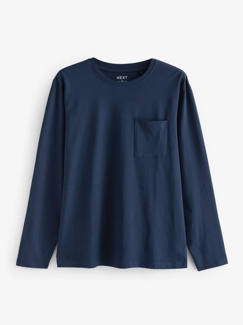 Pyjama's|Next Marineblauw/grijs - Jersey pyjamaset met lange mouwen