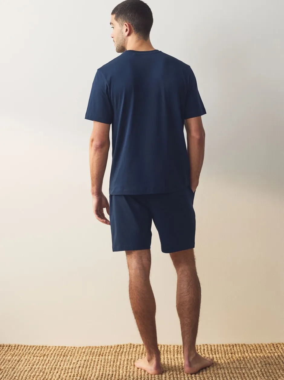 Pyjama's|Next Marineblauw/grijs - Korte jersey pyjama's verpakking van 2