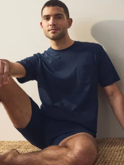 Pyjama's|Next Marineblauw/grijs - Korte jersey pyjama's verpakking van 2