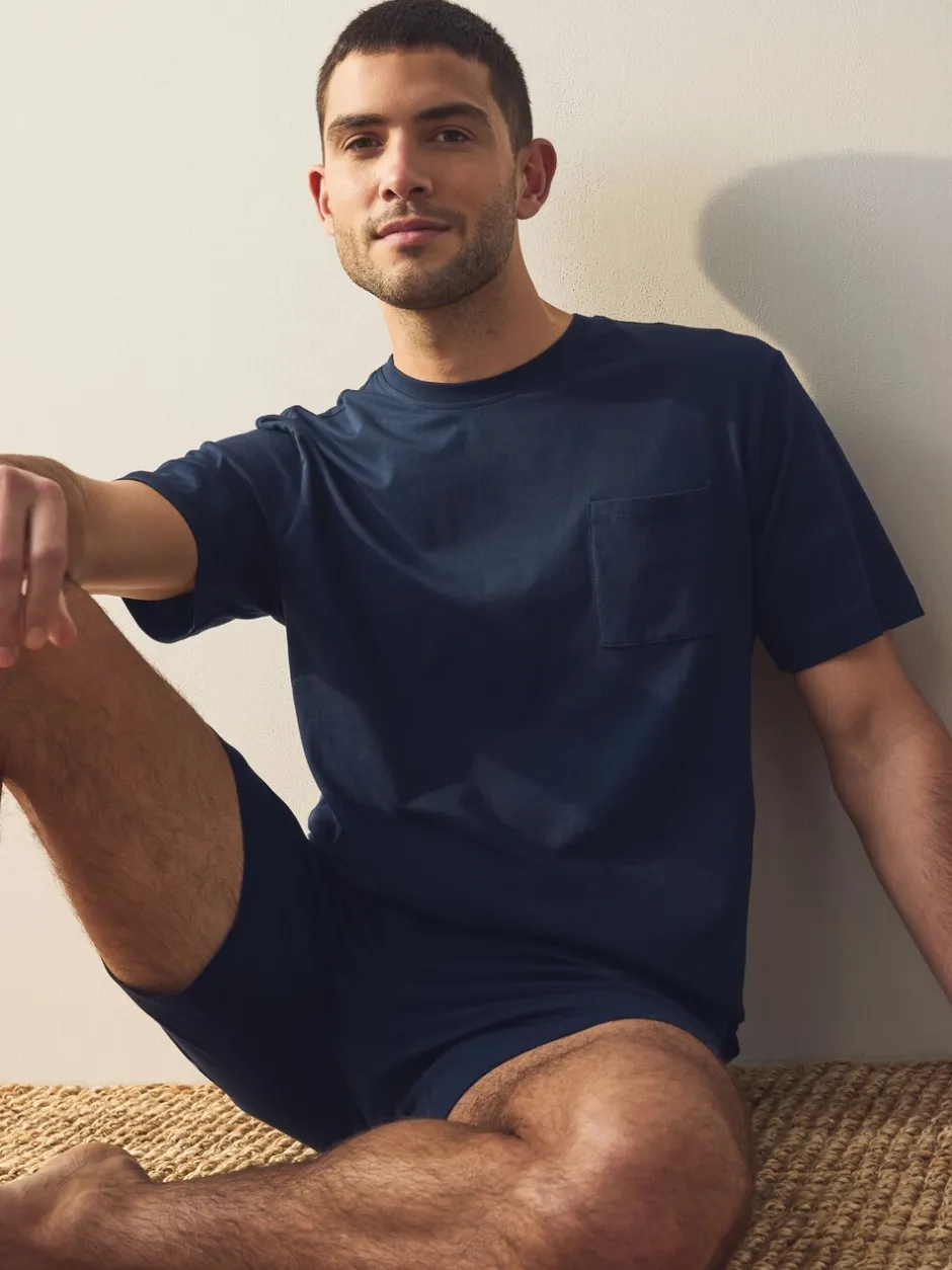 Pyjama's|Next Marineblauw/grijs - Korte jersey pyjama's verpakking van 2