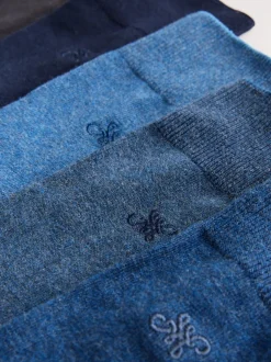 Sokken|Sokken*Next Marineblauw/grijs gemêleerd - 10 Paar fris blijvende sokken met borduursel
