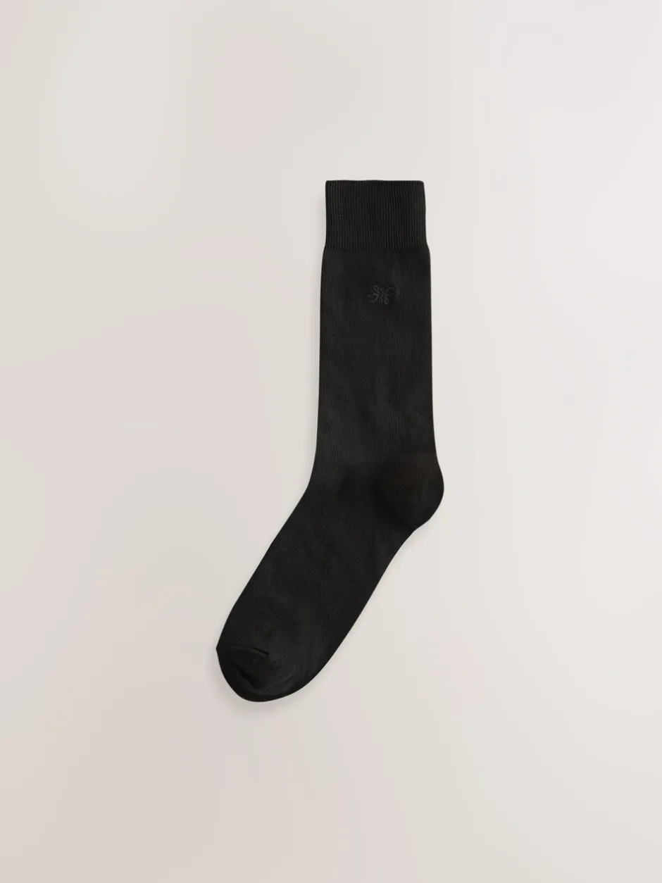 Sokken|Sokken*Next Marineblauw/grijs gemêleerd - 10 Paar fris blijvende sokken met borduursel
